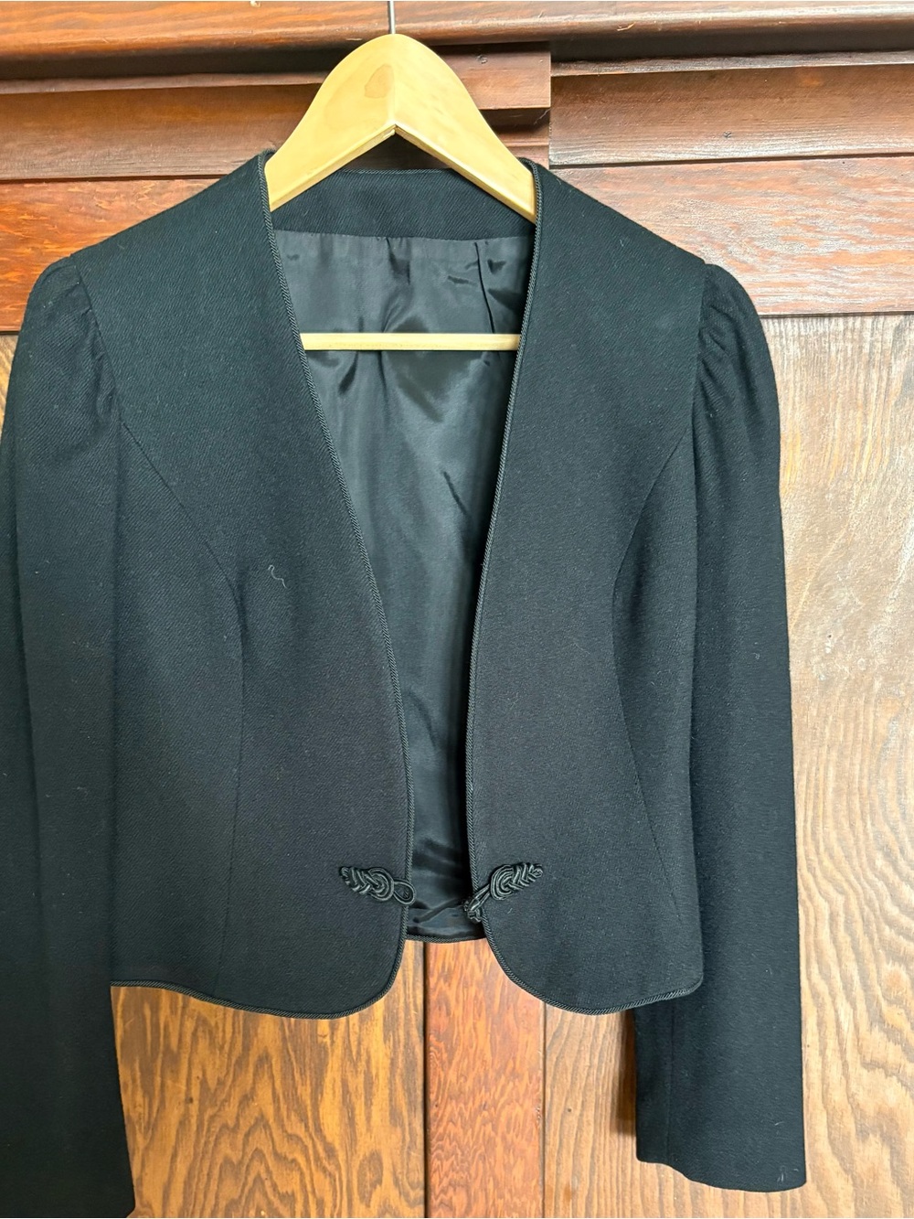 Classic Black Women's Cropped wool Jacket
